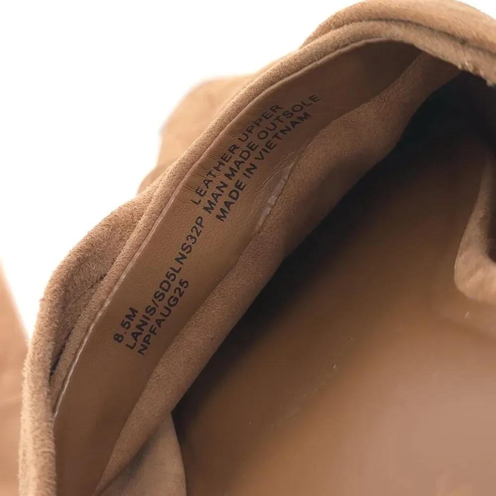 Splendid New Lanis GENUINE SUEDE LEATHER Mules 8.5 M Caramel Knot Heeled Pointed